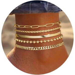 Gold Anklet for Women Waterproof